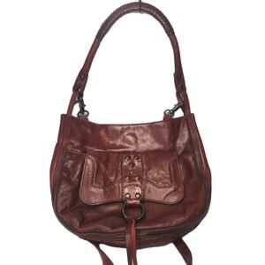 Frye Corrine Crossbody Bag Women's Burgundy Leather Top Handle Shoulder Strap